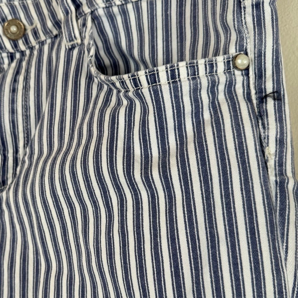 Zara Navy and White Striped Skinny Jeans - Women’s Denim - Picture 4 of 8